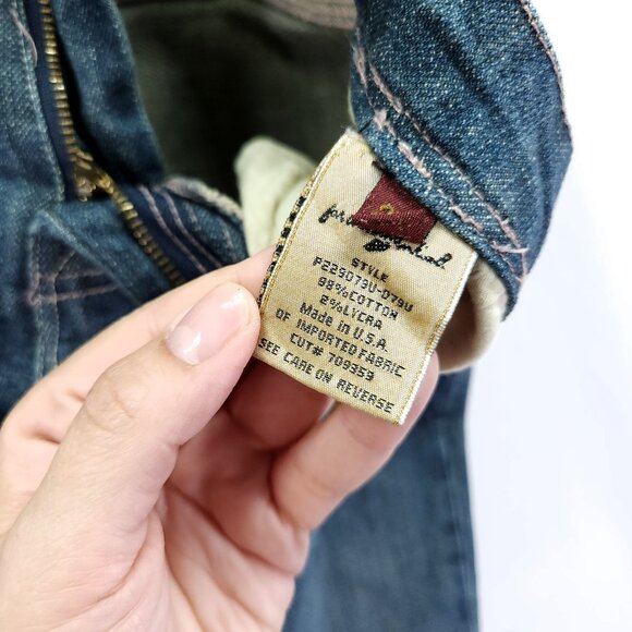 Seven 7 For All Mankind All Over Pink Stitching Jeans Womens Size 28X29 Bootcut - Picture 13 of 16